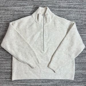 Vince Camuto Pullover Sweater Ladies Large Malted Half Zip Knitted Soft Comfy